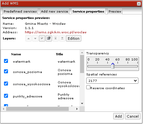 Configure WMS service Configure WMS service