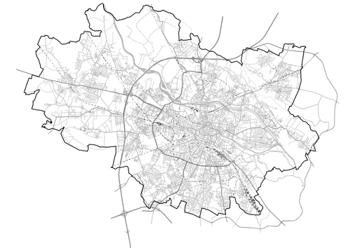 Mapa podkładowa Wrocławia